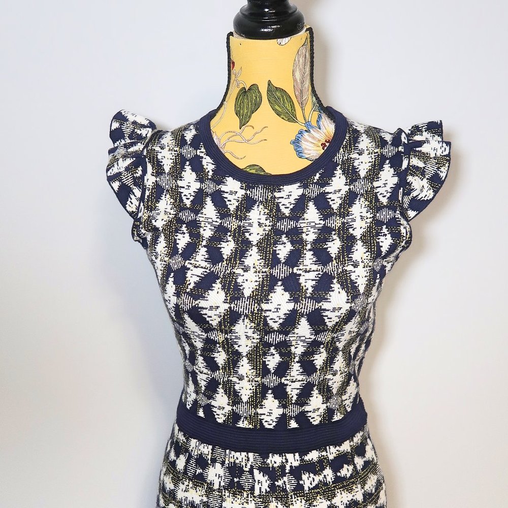 Rw&Co Geometric Pattern Midi Dress Small View 5